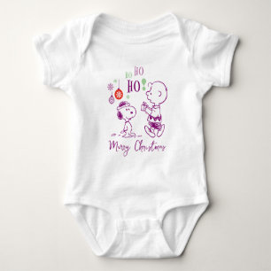 Peanuts   Snoopy & Charlie Brown Ho Ho Ho Baby Bodysuit