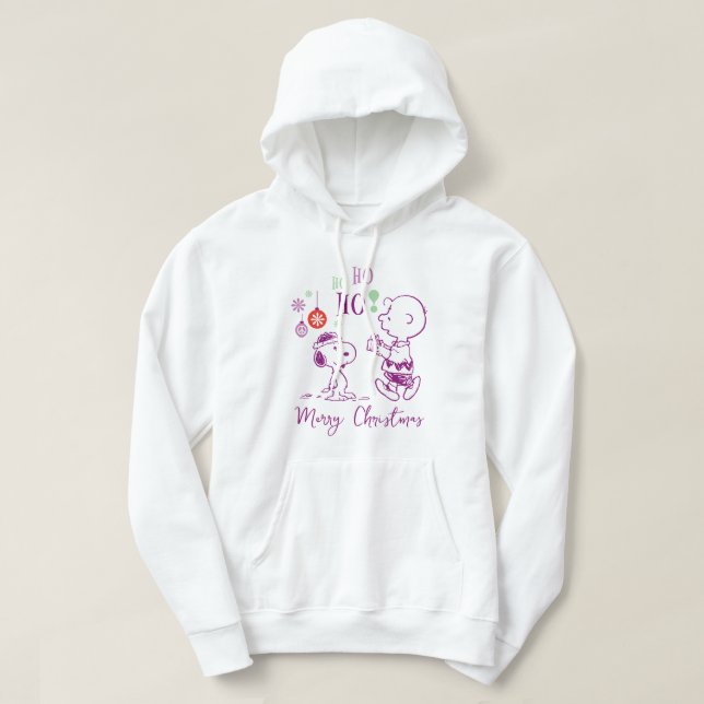 Peanuts | Snoopy & Charlie Brown Ho Ho Ho Hoodie (Design Front)