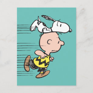Peanuts   Snoopy & Charlie Brown Run Postcard