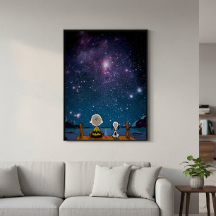 Peanuts Snoopy & Charlie Brown Star Watching Poster