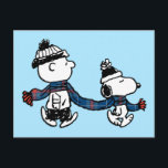 Peanuts | Snoopy & Charlie Brown Warm & Cosy Postcard<br><div class="desc">Celebrate the holidays and your love of Peanuts with this cute design featuring Charlie Brown and Snoopy warm and cosy for Christmas.</div>
