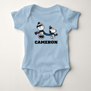 Peanuts Snoopy & Charlie Brown Winter Scarf Baby Bodysuit
