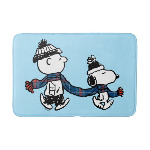 Peanuts   Snoopy & Charlie Brown Winter Scarf Bath Mat