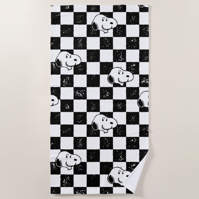 Peanuts | Snoopy Chequered Flag Beach Towel (Front)