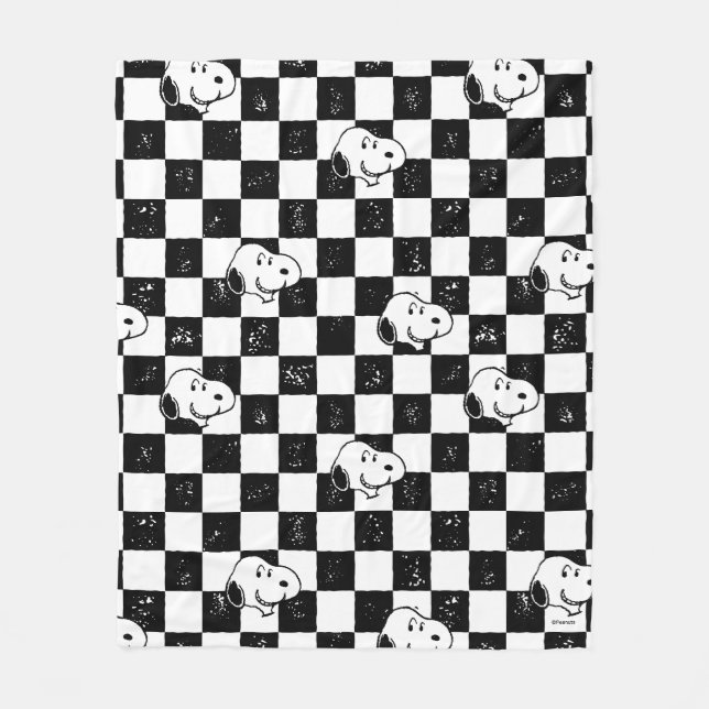 Peanuts | Snoopy Chequered Flag Fleece Blanket (Front)