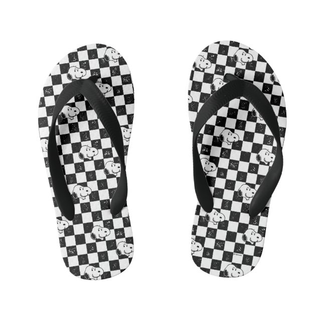 Peanuts | Snoopy Chequered Flag Kid's Flip Flops (Footbed)