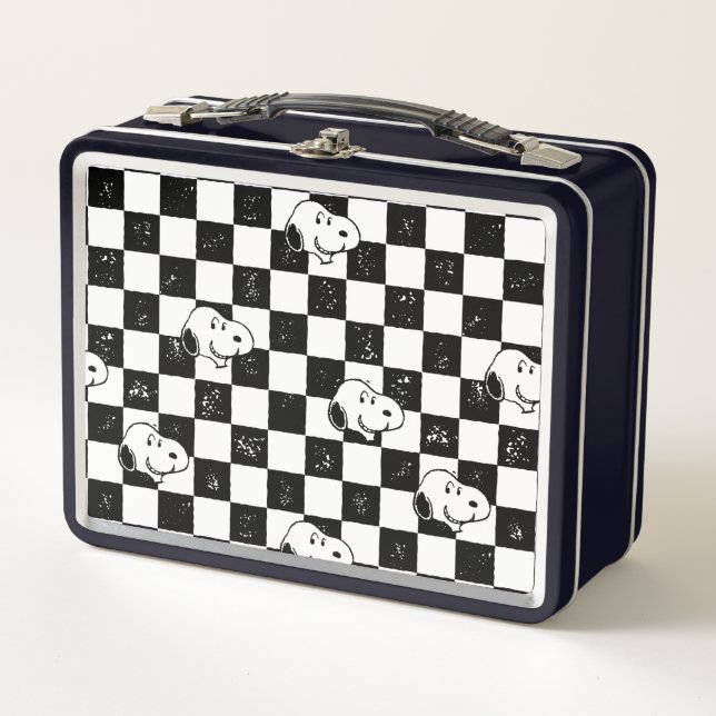 Peanuts | Snoopy Chequered Flag Metal Lunch Box (Front)