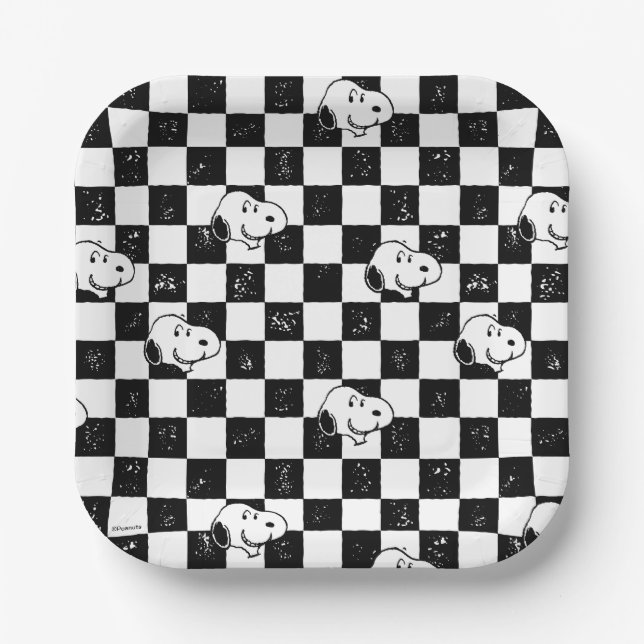 Peanuts | Snoopy Chequered Flag Paper Plate (Front)