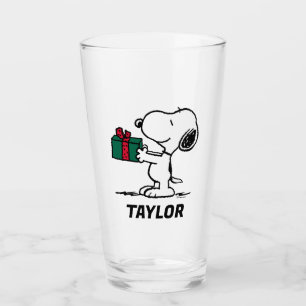 Peanuts Snoopy Christmas Add Your Name Glass
