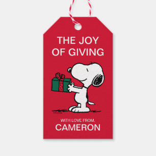 Peanuts Snoopy Christmas Gift Giver Gift Tags