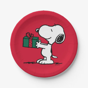 Peanuts   Snoopy Christmas Gift Giver Paper Plate