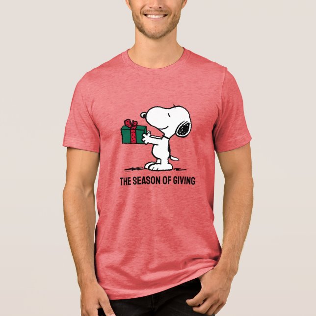 Peanuts | Snoopy Christmas Gift Giver Tri-Blend Shirt (Front)