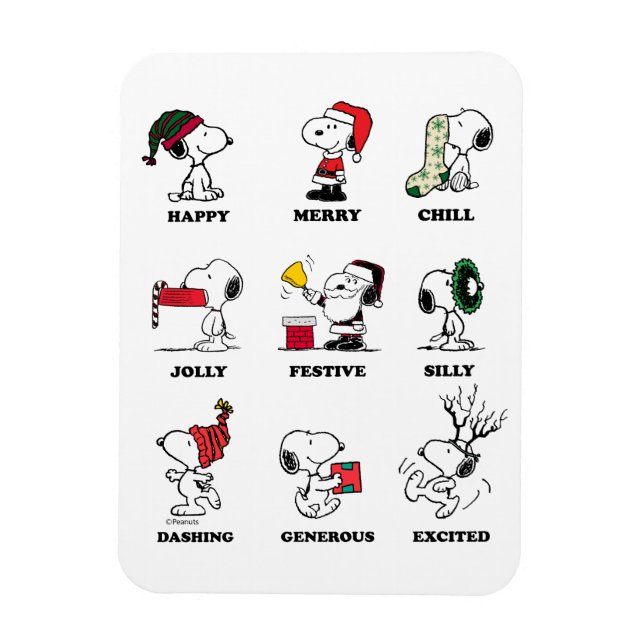Peanuts | Snoopy Christmas Holiday Moods Magnet (Vertical)