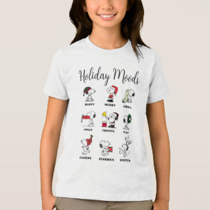 Peanuts   Snoopy Christmas Holiday Moods Tri-Blend Shirt