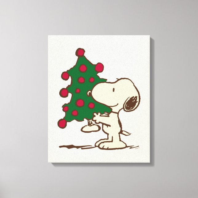 Peanuts | Snoopy Christmas Tree Canvas Print (Front)