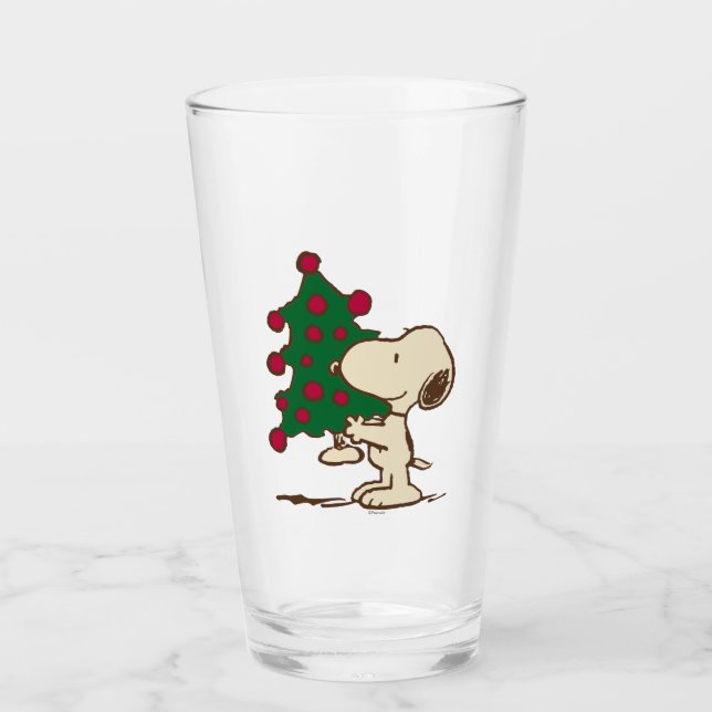 Peanuts | Snoopy Christmas Tree Glass (Front)