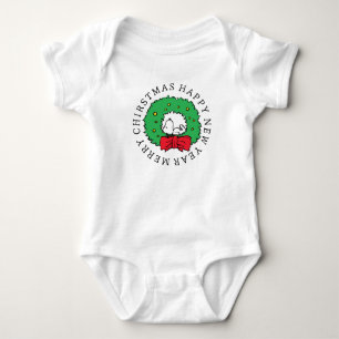 Peanuts   Snoopy Christmas Wreath Baby Bodysuit