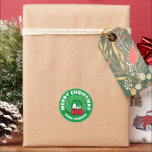 Peanuts | Snoopy Christmas Wreath Classic Round Sticker<br><div class="desc">Add this cute Peanuts Christmas sticker featuring Snoopy to any holiday gift.</div>