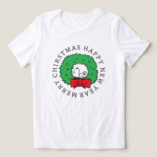 Peanuts Snoopy Christmas Wreath Tri-Blend Shirt