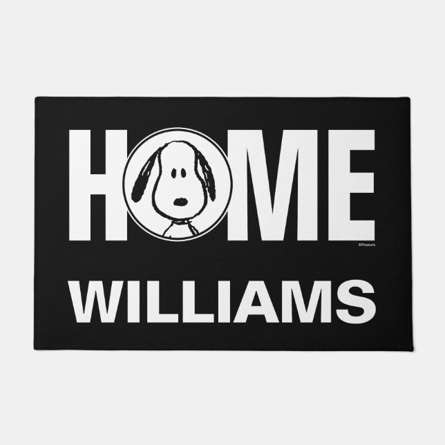 Peanuts | Snoopy Circle | Personalised Doormat (Front)