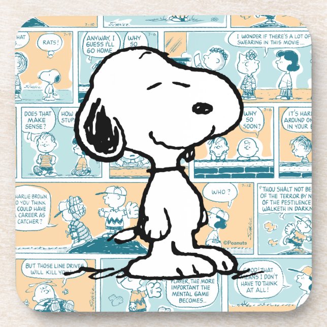 Peanuts | Snoopy Comic Pattern Coaster (Front)