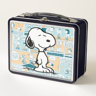 Peanuts Snoopy Comic Pattern Metal Lunch Box
