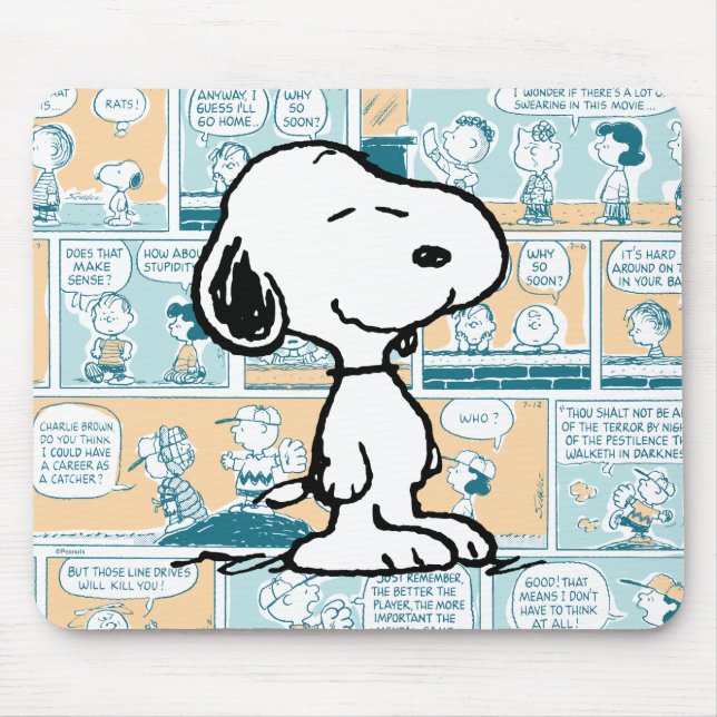 Peanuts | Snoopy Comic Pattern Mouse Mat (Front)