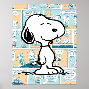 Peanuts Snoopy Comic Pattern Poster