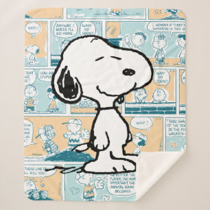 Peanuts Snoopy Comic Pattern Sherpa Blanket