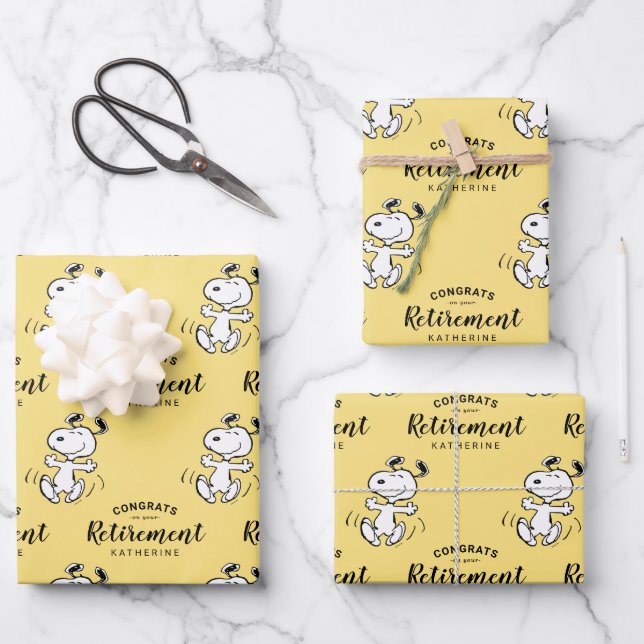Peanuts | Snoopy Congrats on Your Retirement Wrapping Paper Sheet (Front)