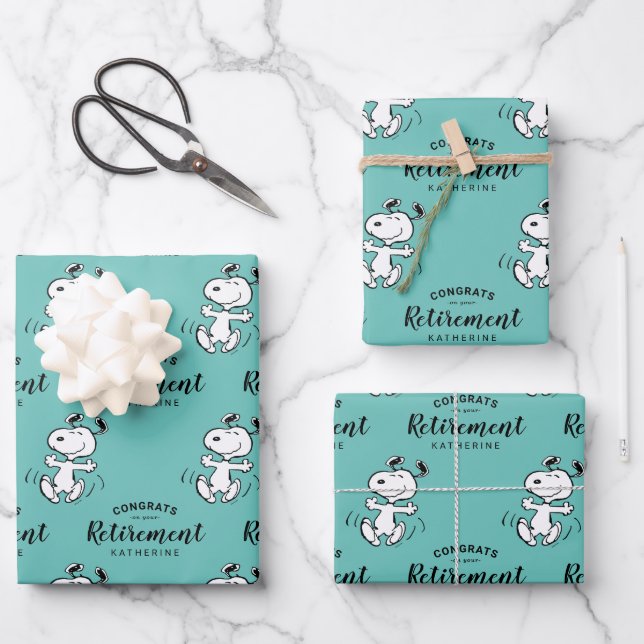 Peanuts | Snoopy Congrats on Your Retirement Wrapping Paper Sheet (Front)