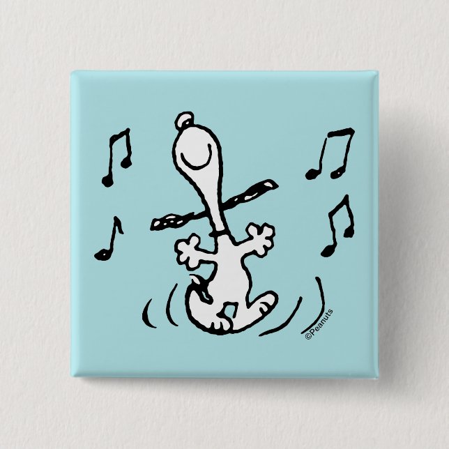 Peanuts | Snoopy Dancing 15 Cm Square Badge (Front)