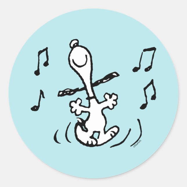 Peanuts | Snoopy Dancing Classic Round Sticker (Front)