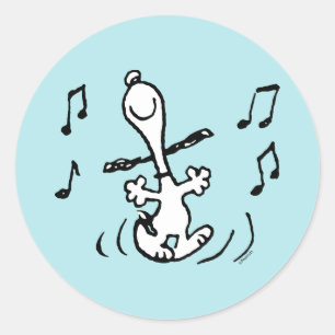 Peanuts   Snoopy Dancing Classic Round Sticker