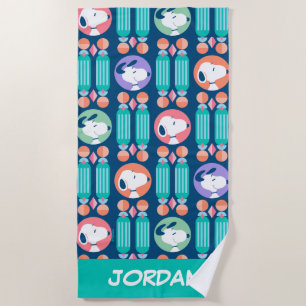 Peanuts   Snoopy Dark Blue   Add Your Name Beach Towel