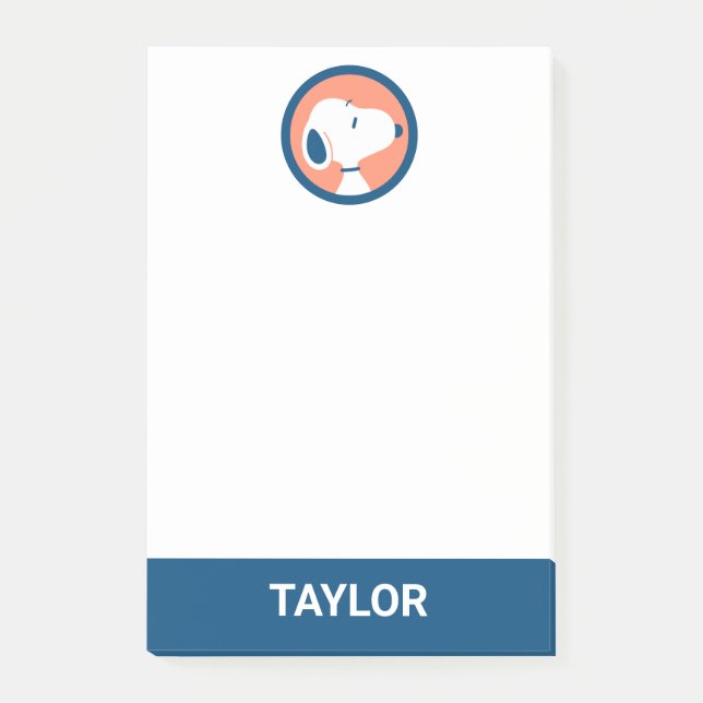 Peanuts | Snoopy Dark Blue Deco | Add Your Name Post-it Notes (Front)