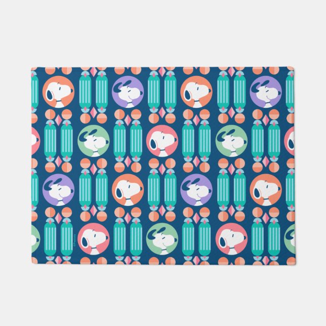 Peanuts | Snoopy Dark Blue Deco Dreams Pattern Doormat (Front)
