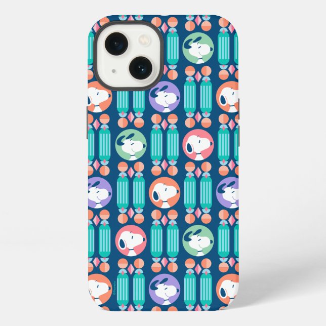 Peanuts | Snoopy Dark Blue Deco Dreams Pattern iPhone Case (Back)