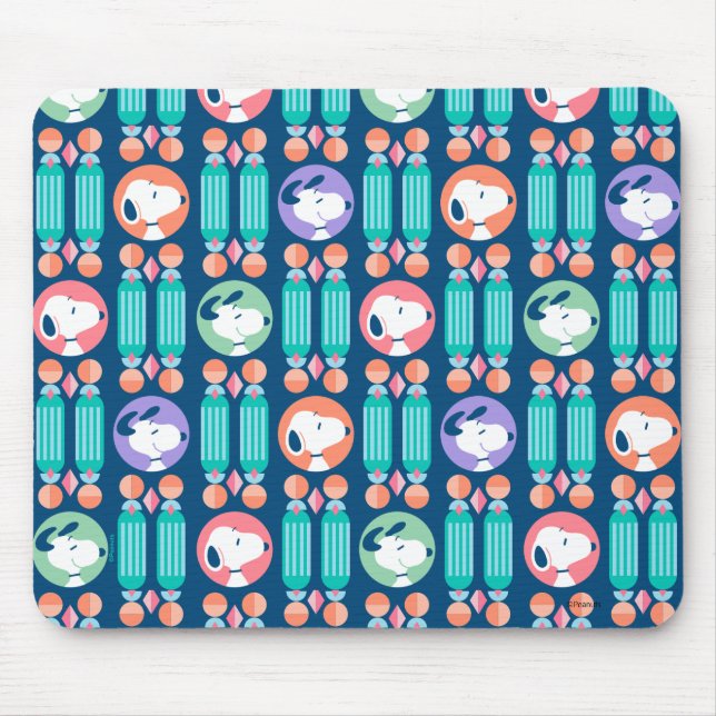 Peanuts | Snoopy Dark Blue Deco Dreams Pattern Mouse Mat (Front)