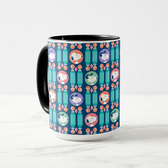 Peanuts | Snoopy Dark Blue Deco Dreams Pattern Mug (Front Left)