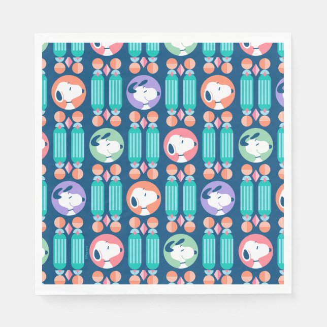 Peanuts | Snoopy Dark Blue Deco Dreams Pattern Napkin (Front)