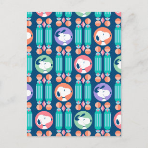Peanuts   Snoopy Dark Blue Deco Dreams Pattern Postcard