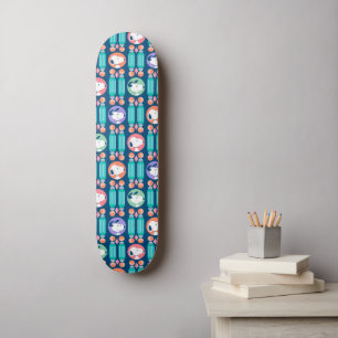 Peanuts   Snoopy Dark Blue Deco Dreams Pattern Skateboard