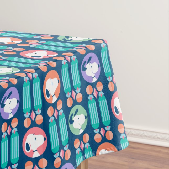 Peanuts | Snoopy Dark Blue Deco Dreams Pattern Tablecloth (In Situ)