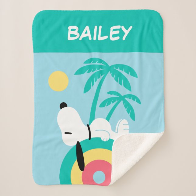 Peanuts | Snoopy Deco | Add Your Name Sherpa Blanket (Front)