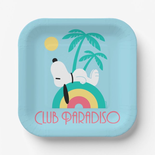 Peanuts | Snoopy Deco Dreams Club Paradiso Paper Plate (Front)