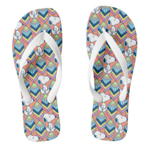 Peanuts   Snoopy Deco Dreams Pattern Flip Flops