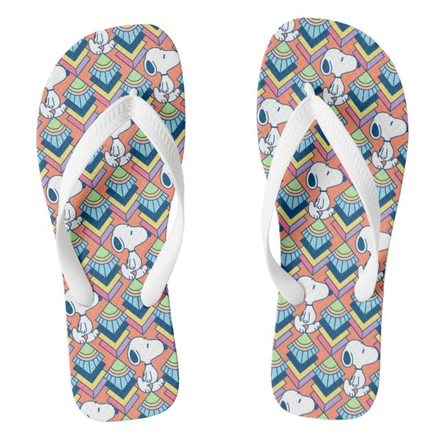 Peanuts | Snoopy Deco Dreams Pattern Flip Flops (Footbed)