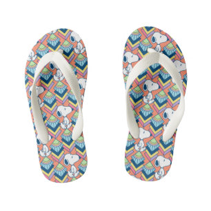 Peanuts   Snoopy Deco Dreams Pattern Kid's Flip Flops