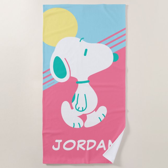 Peanuts | Snoopy Deco Dreams Sun | Add Your Name Beach Towel (Front)
